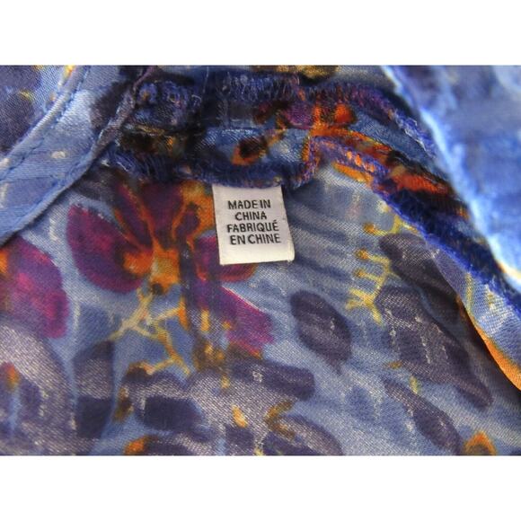 TANYA TAYLOR Blue Floral Natalia Size 10 Short 3/4 Sleeves Lined V-Neck Dress - Picture 6 of 7